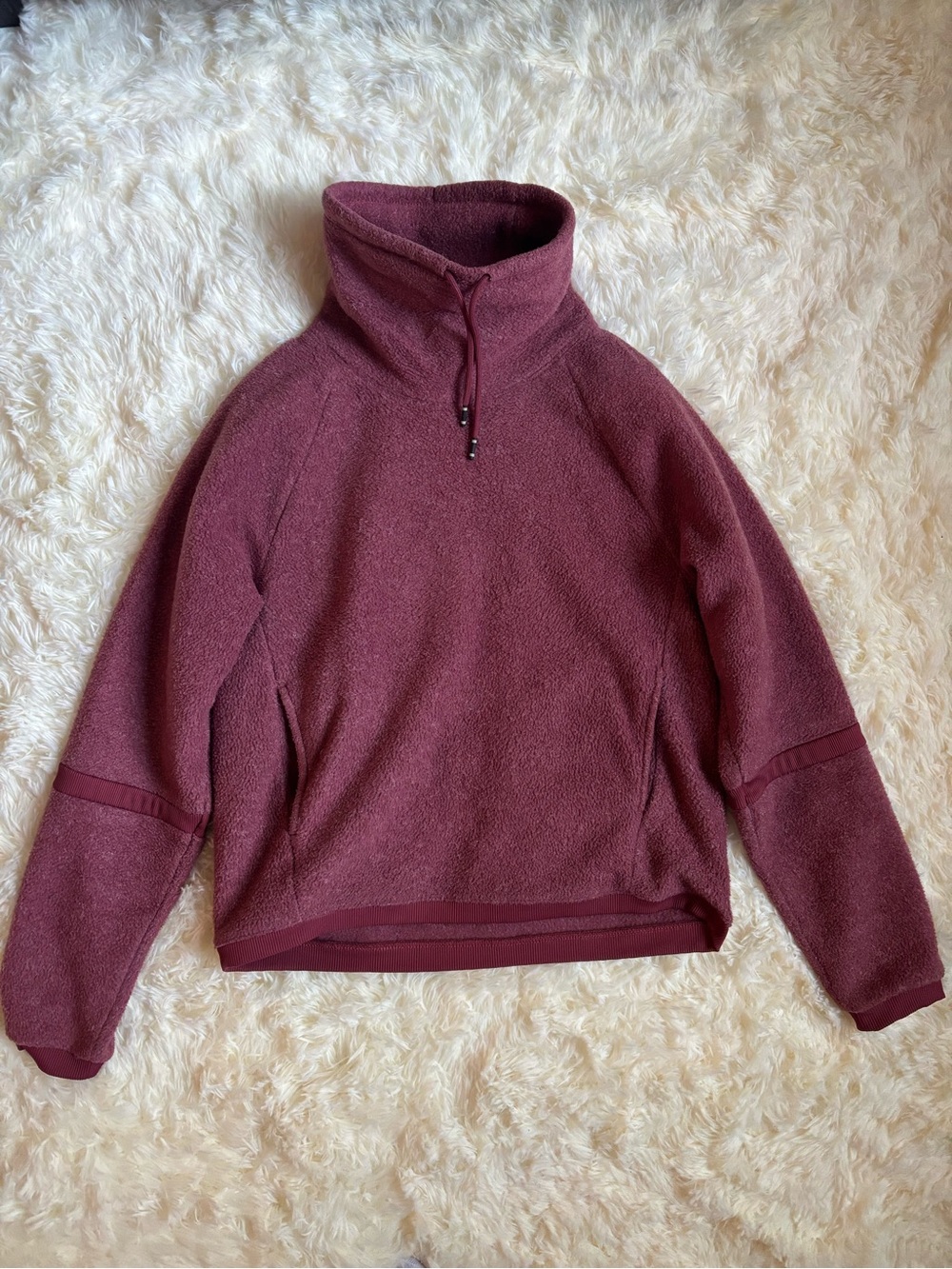 Nike Womens Sherpa Fleece Pullover Funnel Neck Mauve XS